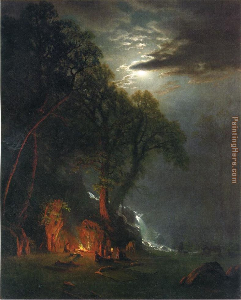 Campfire Site Yosemite painting - Albert Bierstadt Campfire Site Yosemite art painting